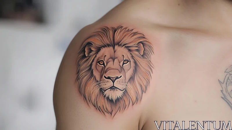 Detailed Lion Tattoo Art AI Image