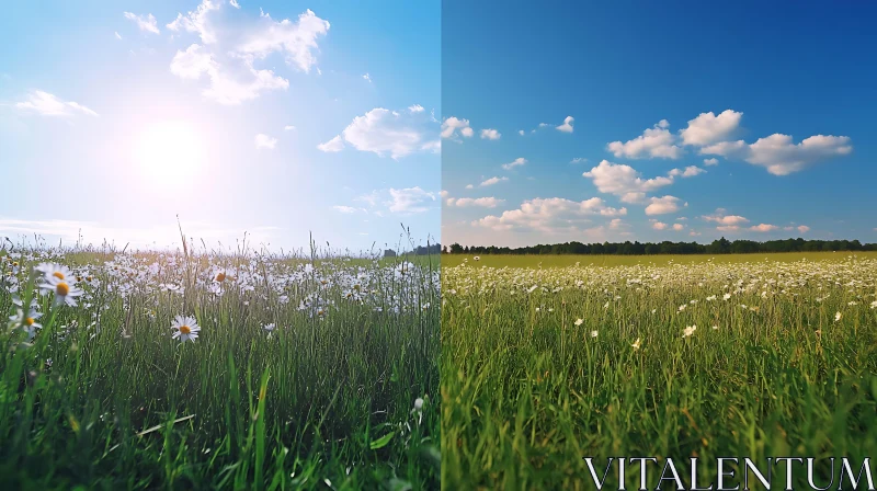 AI ART Summer field of daisies