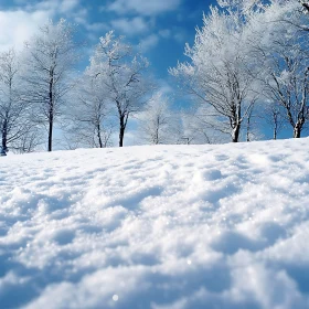 Snowy Trees and Winter Sky