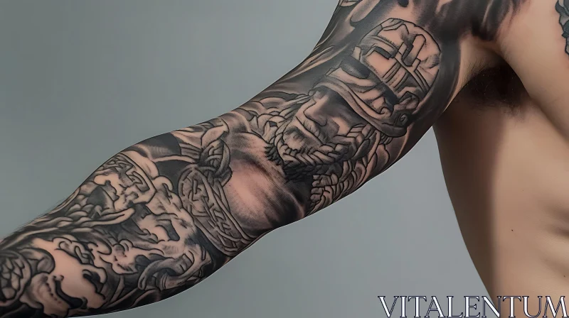 Detailed Medieval Knight Arm Tattoo AI Image