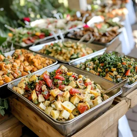 Gourmet Vegetable Spread at Outdoor Buffet