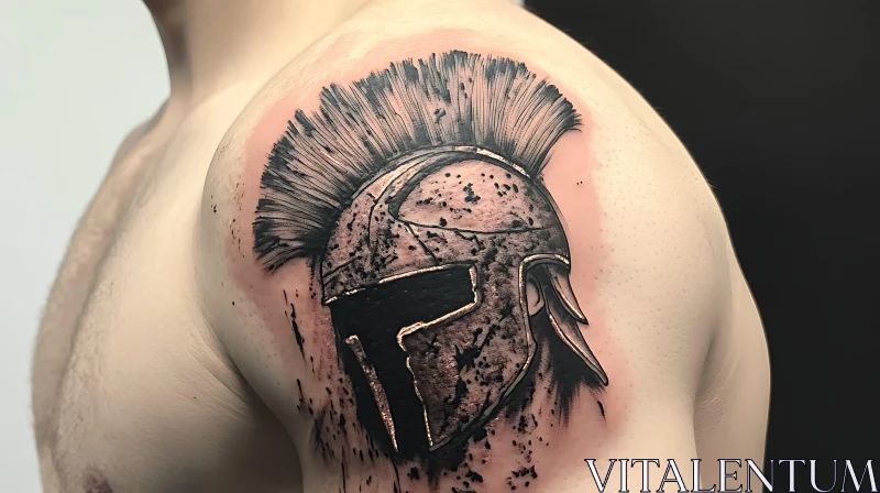 Spartan Helmet Tattoo AI Image