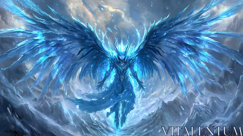 AI ART Frozen Angel Guardian Artwork