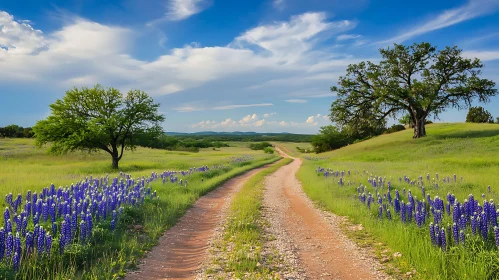 Scenic Meadow Path with Wildflowers