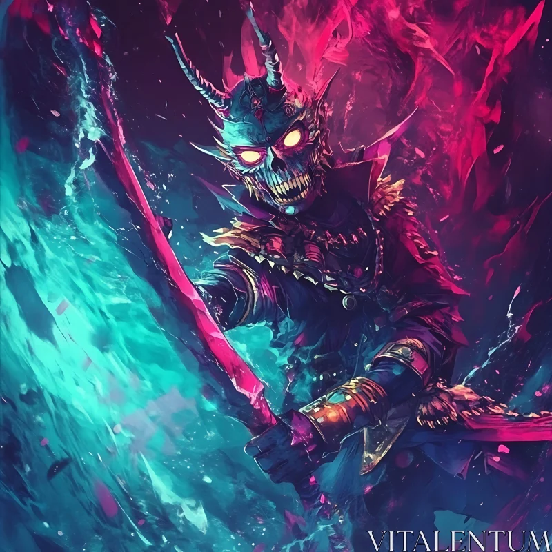 AI ART Mystical Demon with Sword