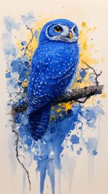 Blue Owl Art Piece