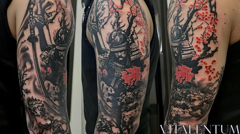 Samurai Warrior Arm Tattoo AI Image