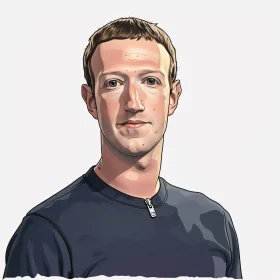 Detailed Drawing of Mark Zuckerberg