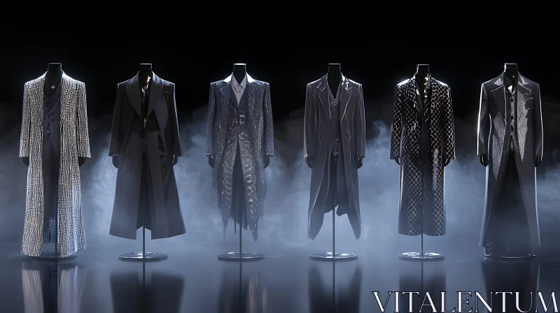 Luxury Coats Display on Mannequins AI Image