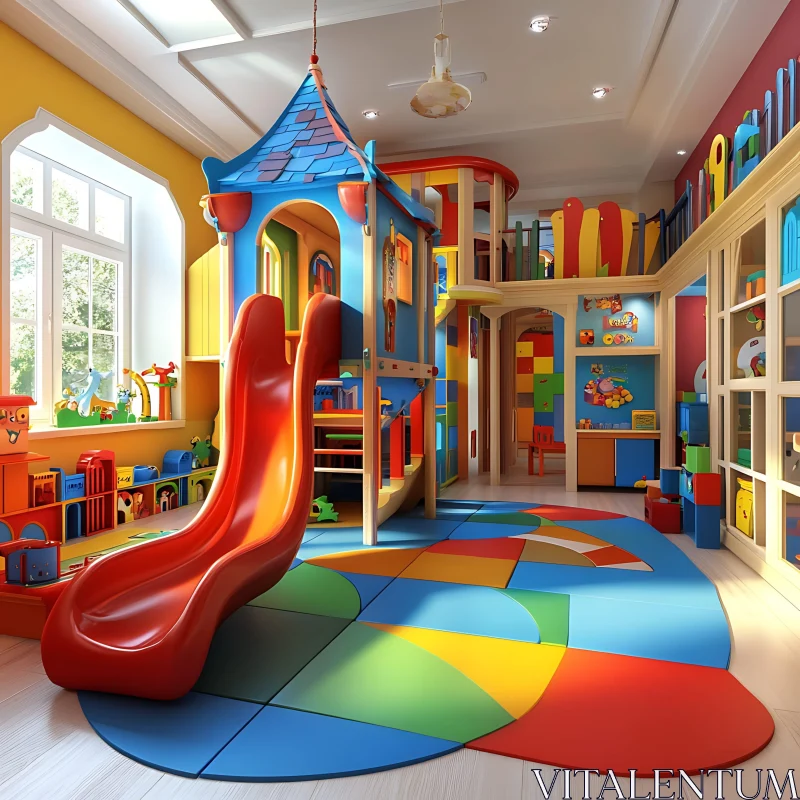 AI ART Colorful Playroom Interior Design