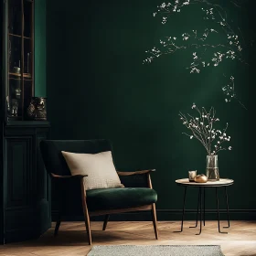 Velvet Chair in Emerald Room Still Life