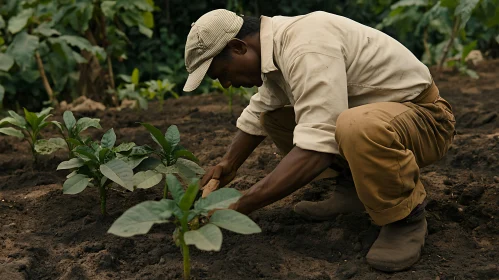 Farmer Planting Crops