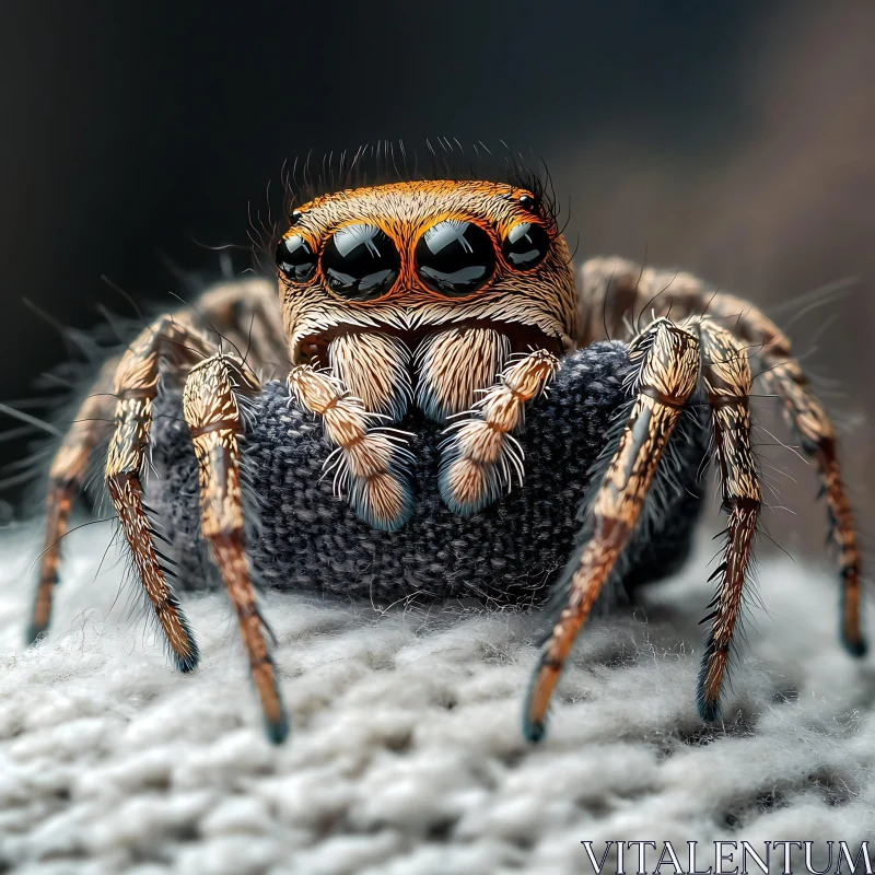 Close-Up of a Jumping Spider AI Image