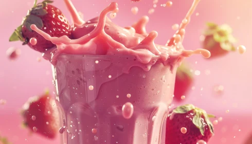 Fresh Strawberry Shake in Motion