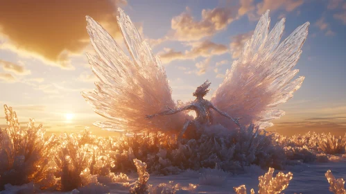 Crystalline Angel in Golden Light