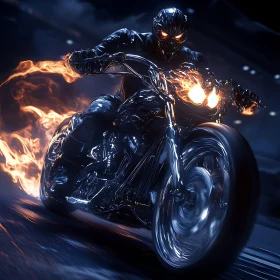Inferno Ride: Ghost Rider on Motorcycle
