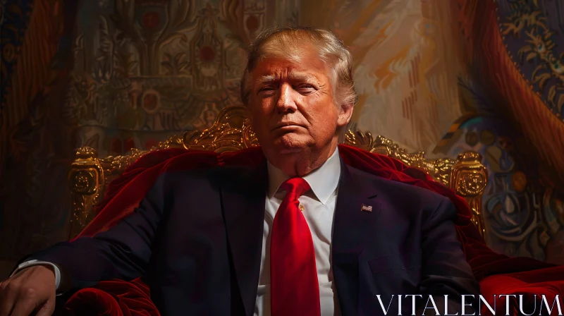 AI ART Donald Trump on Ornate Throne