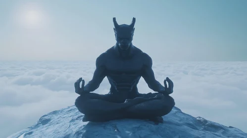 Meditative Demon on Mountain Peak