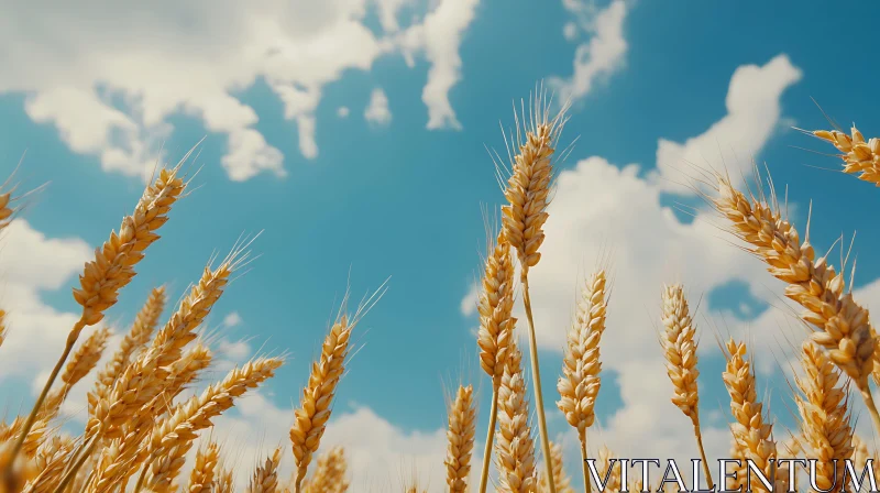 Wheat Stalks and Sky AI Image