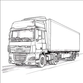 MAN Truck Line Drawing