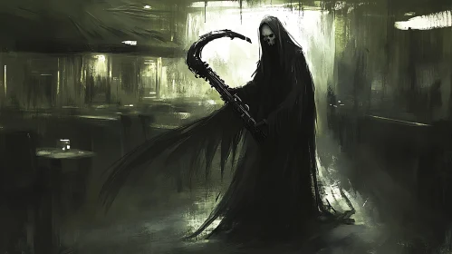 Death's Shadow: A Grim Reaper Depiction