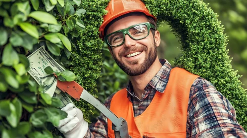 Hedge Trimmer with Hidden Currency