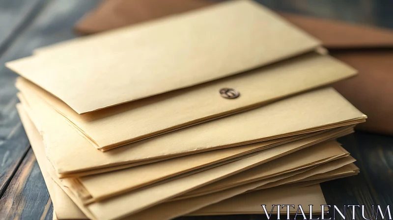 AI ART Stack of Nostalgic Aged Envelopes