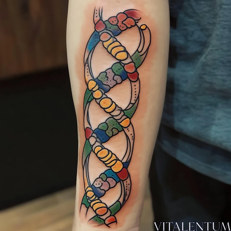 Biology-Inspired Forearm Tattoo Design AI Image