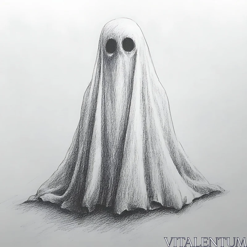 AI ART Ethereal Apparition: A Ghostly Sketch