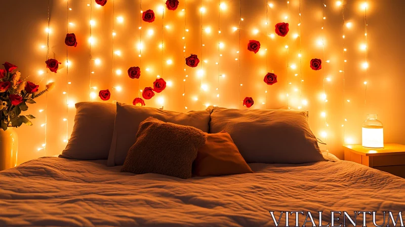 AI ART Cozy Bedroom Decor with Warm Lighting