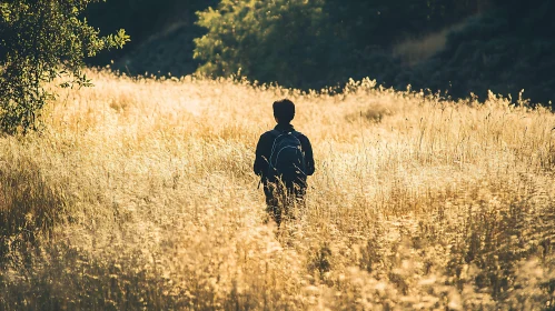 Person in Golden Field