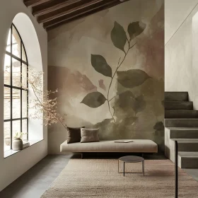 Minimalist Interior with Botanical Accent