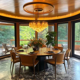 Modern Dining Interior with Round Table