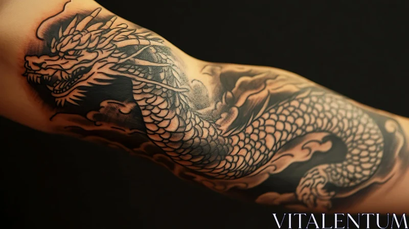 AI ART Dragon Arm Tattoo Design