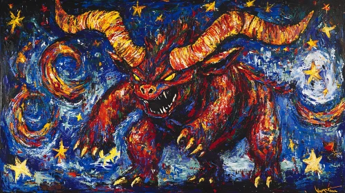 Horned Monster Painting