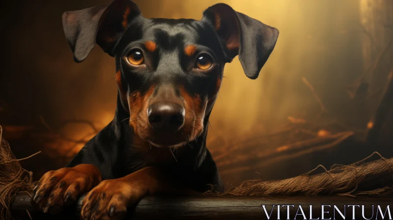Captivating Black and Brown Dog - A Tale in Smokey Hues AI Image