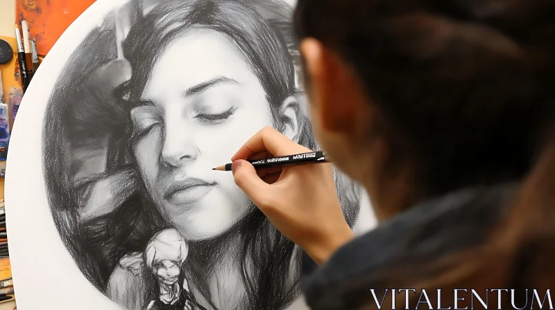 Realistic Portrait Sketch by Pencil Artist AI Image