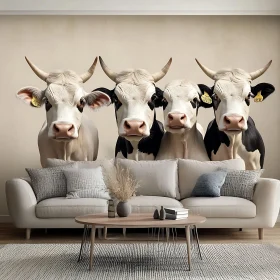 Cows Behind Sofa