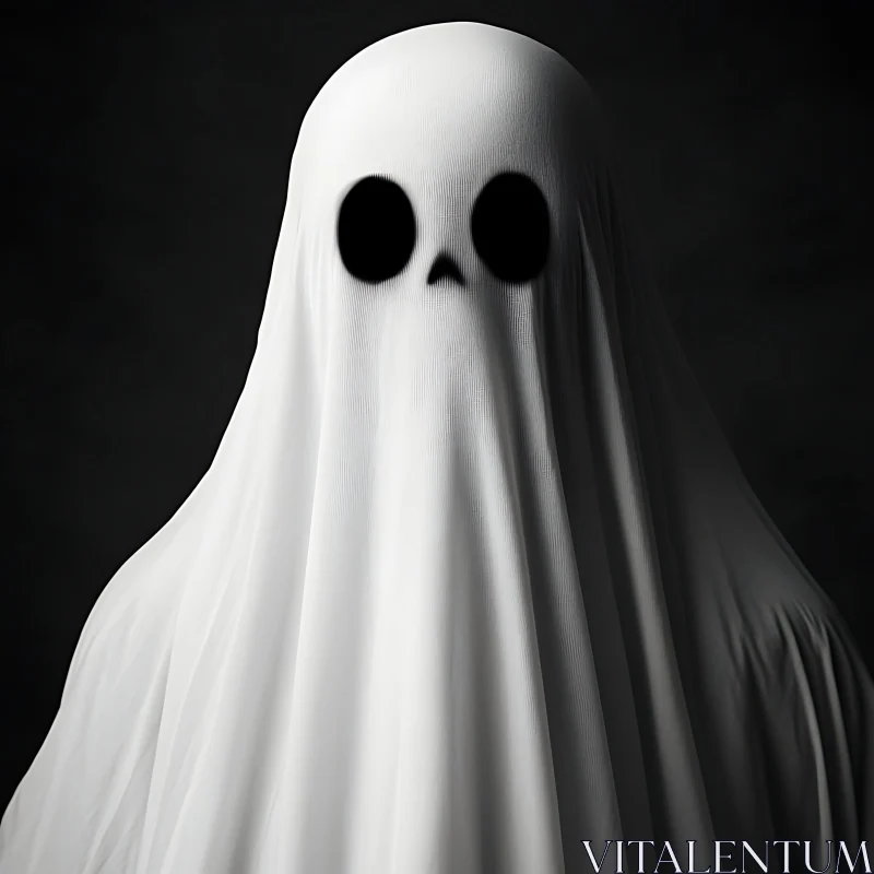 AI ART White Sheet Ghost: Minimalist Spook