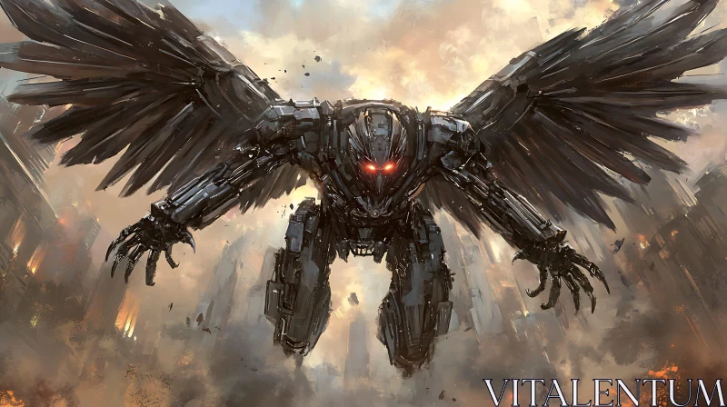 Mechanical Angel of Destruction AI Image