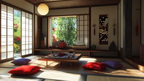 Zen Interior Design with Tatami Mats