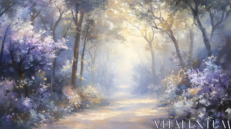 AI ART Mystical Forest Landscape Painting