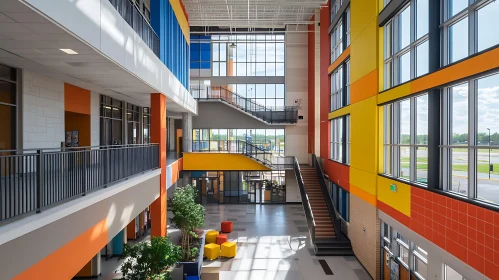 Architectural Interior with Bright Colors