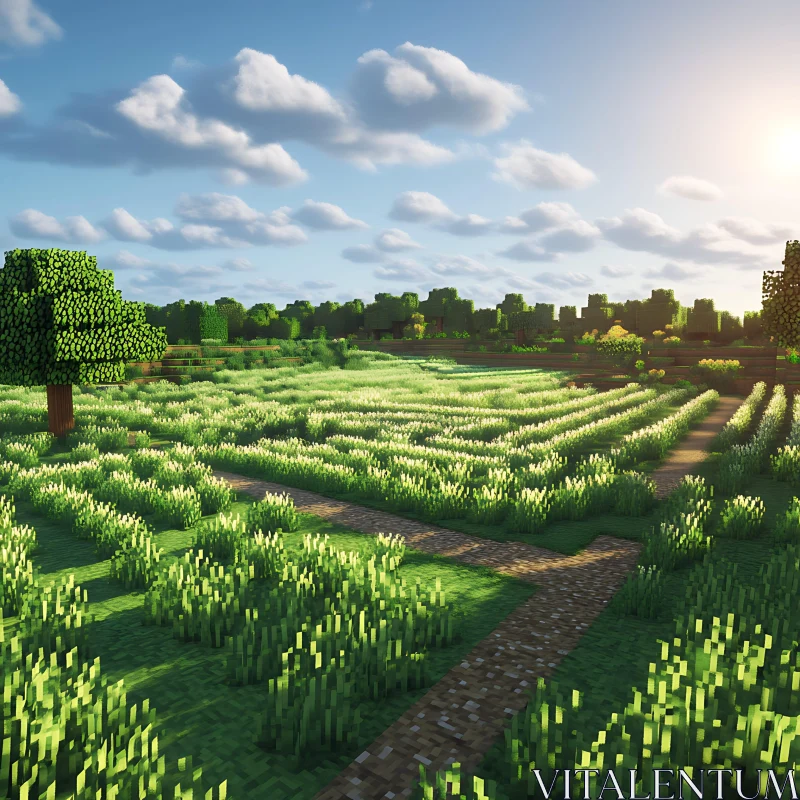 Lush Field Landscape AI Image