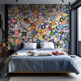 Bedroom with Flower Wall