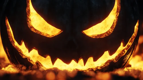 Spooky Jack-o'-Lantern with Fiery Glow