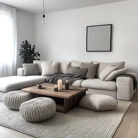 Serene Home Interior with Couch and Candles