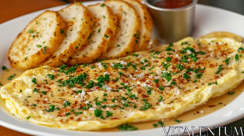 Creamy Omelette with Toasted Bread AI Image