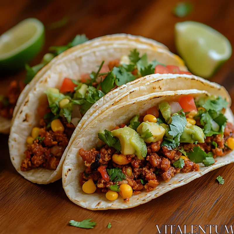 Mouth-Watering Tacos with Fresh Ingredients AI Image