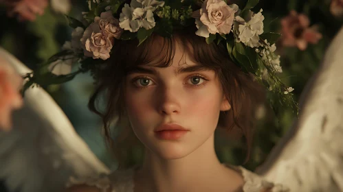 Angel in Bloom: A Portrait of Serenity